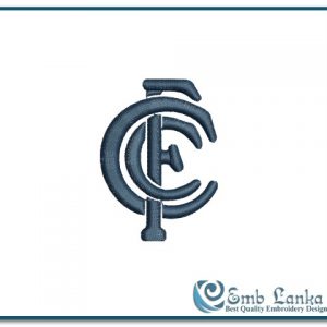 Carlton Football Club Logo Embroidery Design Football Club Logos Embroidery Designs