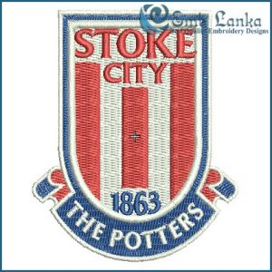 Stoke City Fc Logo Embroidery Design 1373886970, Emblanka