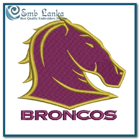 Brisbane Broncos Rugby Logo Embroidery Design | Emblanka.com