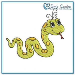 Yellow Snake Embroidery Design Animals Snake