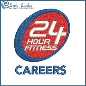 24 Hour Fitness Careers Logo Embroidery Design