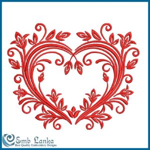 Floral Heart Embroidery Design Days