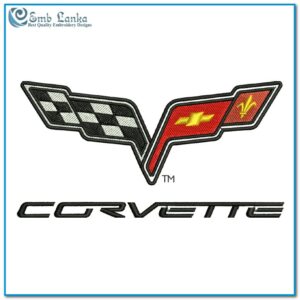 Chevrolet Corvette Logo Embroidery Design
