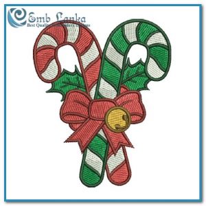 Christmas Candy Canes Embroidery Design Christmas