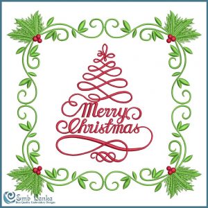 Christmas Greeting Card  Embroidery Design Christmas