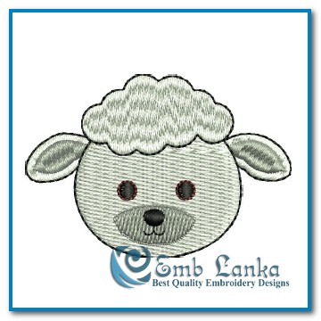 Free Cartoon Sheep Face Embroidery Design - Emblanka