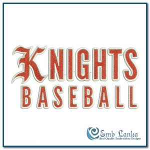Nashville Knights Baseball Logo Embroidery Design