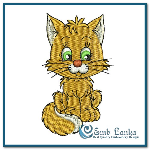 Orange Cute Kittens Embroidery Design - Emblanka