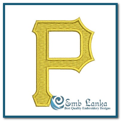 The embroidered logo of the Pittsburg Pirates looks on during the