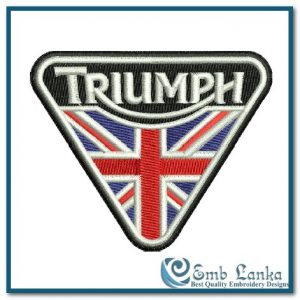 Triumph Logo with England Flag Embroidery Design Flags