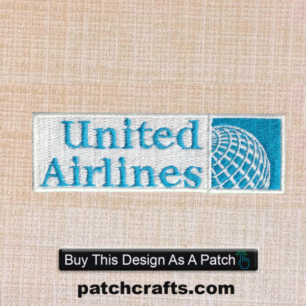 United Airlines Logo Embroidered Iron On Patch