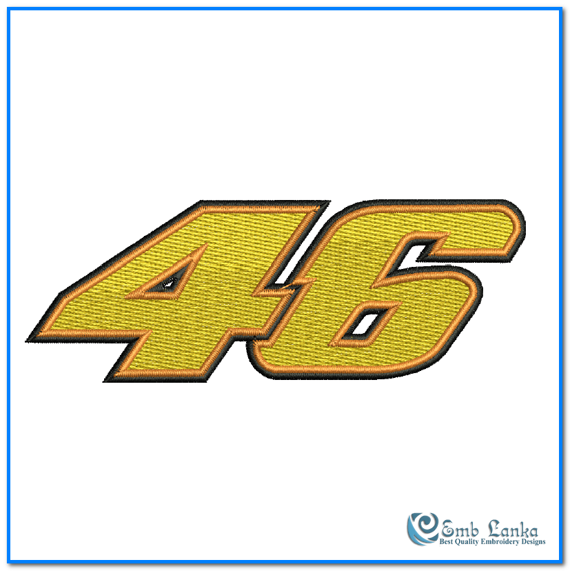 Genre vente hjørne Valentino Rossi Race Number 46 Logo Embroidery Design - Emblanka