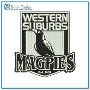 Western Suburbs Magpies Logo Embroidery Design Australian Football League