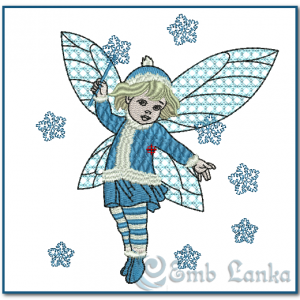 Adorable Blond Christmas Fairy Embroidery Design Angels