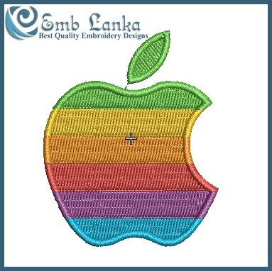 Apple logo embroidery design  Embroidery logo, Embroidery designs