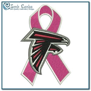 Atlanta Falcons Cancer Ribbon Logo Embroidery Design Logos