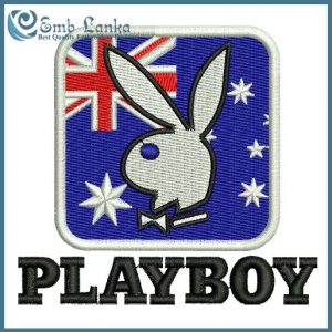 Australian Flag  and Playboy Bunny Logo Embroidery Design Animals