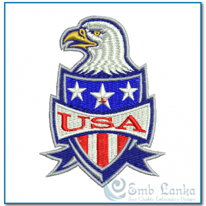 Bald Eagle And American Shield Embroidery Design Birds American Flag