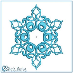 Beautiful Ornate Blue Icy Snowflake 2 Embroidery Design Christmas