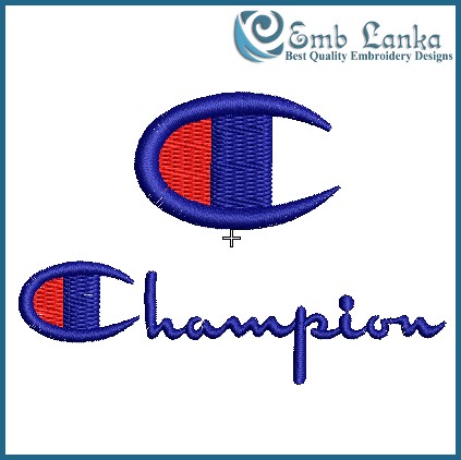 Sløset fordel diamant Champion Logo 3 Embroidery Design - Emblanka