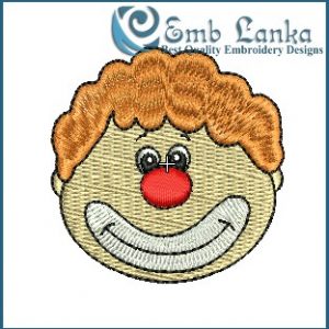 Clown Face Embroidery Design Cartoon