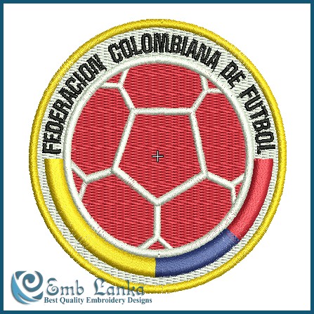 Colombia National Football Team Logo Embroidery Design - Emblanka