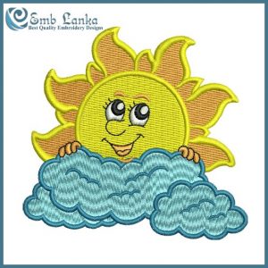 Cute Sun Cartoon 2 Embroidery Design Cartoon