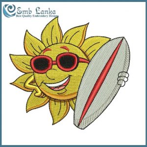 Cute Sun Cartoon Embroidery Design Cartoon