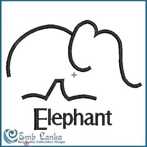 Elephant-2 Embroidery Design Animals