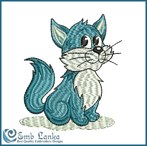 Funny Kitten Embroidery Design - Emblanka