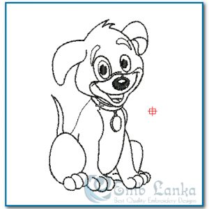 Happy Brown Puppy Run Stitch Embroidery Design Animals