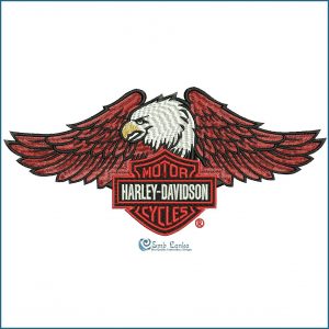 Harley Davidson Logo with Eagle Embroidery Design Birds Harley Davidson