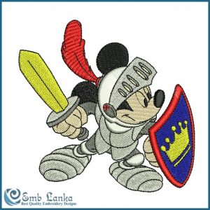 Mickey the Knight Embroidery Design