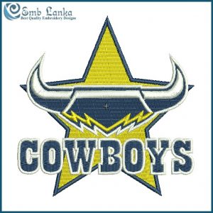 North Queensland Cowboys Logo Embroidery Design Logos