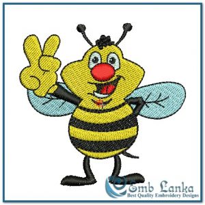 Peaceful Honey Bee Embroidery Design