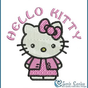 Pink Hello Kitty Embroidery Design