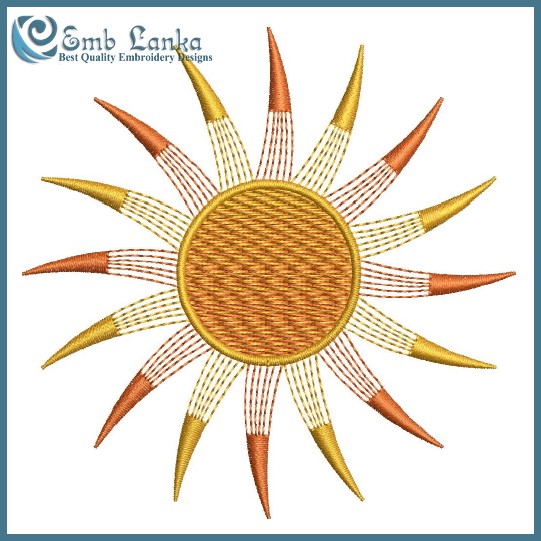 Sun Logo 1 Embroidery Design - Emblanka