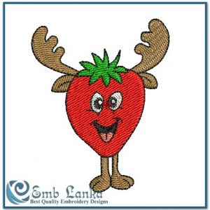 The Strawberry Moose Embroidery Design