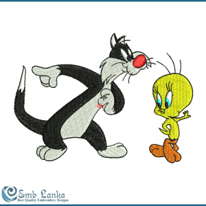 Tweety Bird with Silvestre Embroidery Design