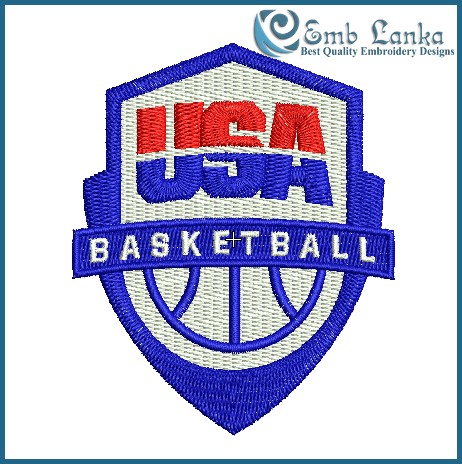 USA Basketball Logo Embroidery Design - Emblanka