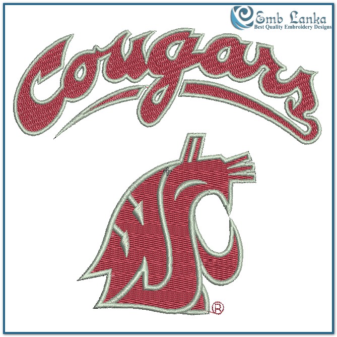 Washington State University Logo 2 Embroidery Design | Emblanka