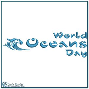 World Oceans Day Embroidery Design Logos