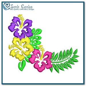 Hawaiian Flowers Embroidery Design Face Mask