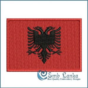 Albanian Flag Embroidery Design Flags