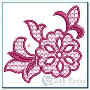Dark Pink Floral Embroidery Design Flowers