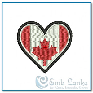 Heart Shaped Canadian Flag Embroidery Design Face Mask
