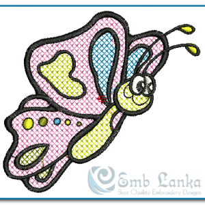 Pink Butterfly Cross Stitch Embroidery Design Butterflies