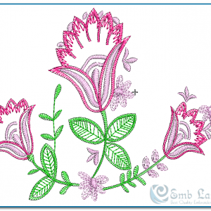Pink Flower 2 Embroidery Design Flowers