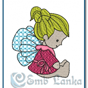 Sitting Baby Angel Embroidery Design Angels