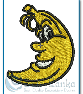 Yellow Banana Embroidery Design Fruit